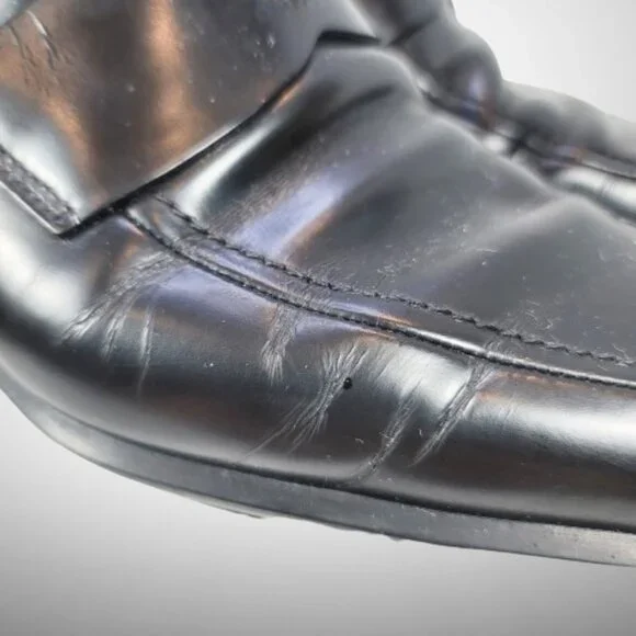 Prada Brushed Leather Triangle Logo Loafers Size: 8.5 - Picture 13 of 16